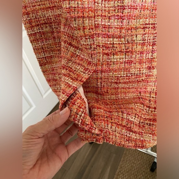 Talbots Tweed Pencil Skirt Pink and Red Multicolor Size 8 NWT - Picture 7 of 11